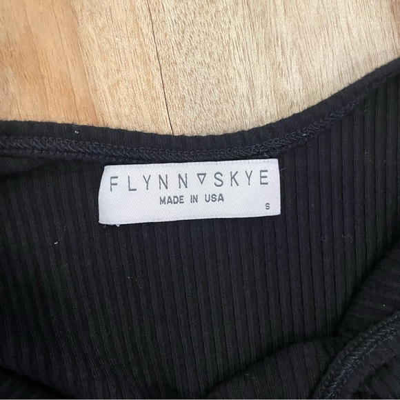 Flynn Skye Black Ribbed Knit Midi Dress Size Small - Picture 8 of 9